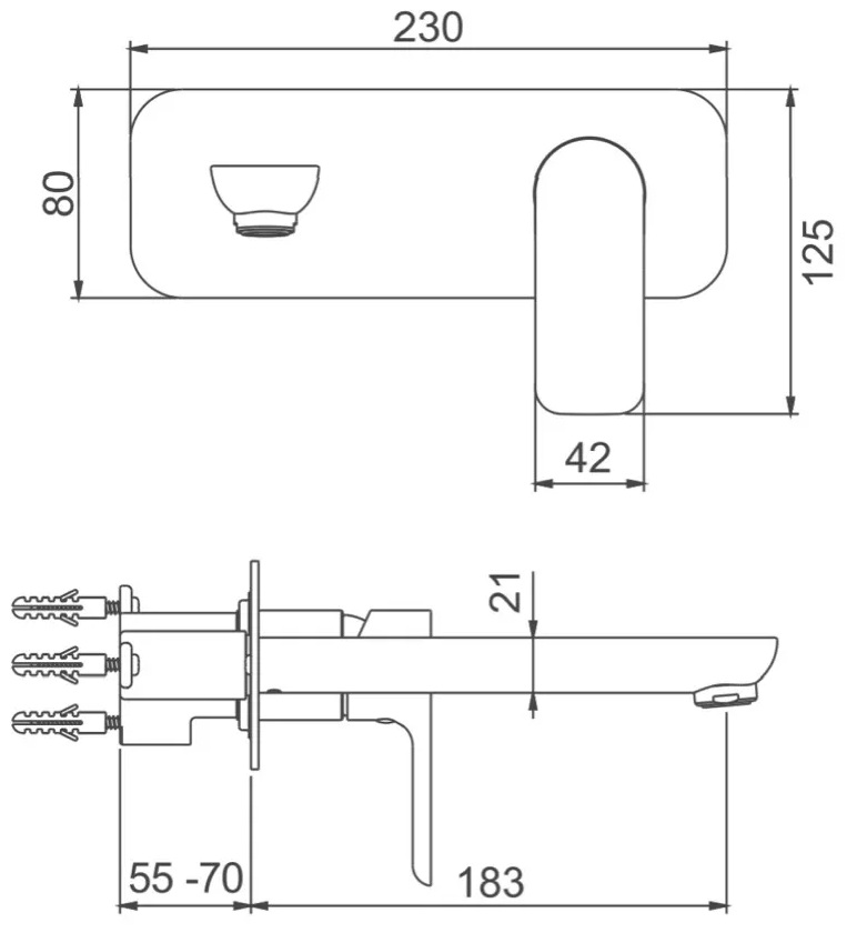 Gappo G1048-22 (1040373) Габаритные размеры
