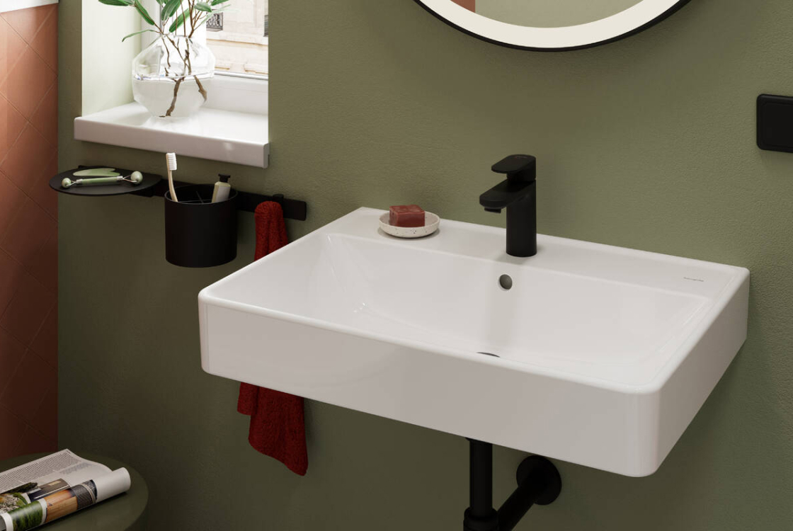 Смеситель для раковины Hansgrohe Vernis Blend Matt Black 71585670 цена 8144 грн - фотография 2