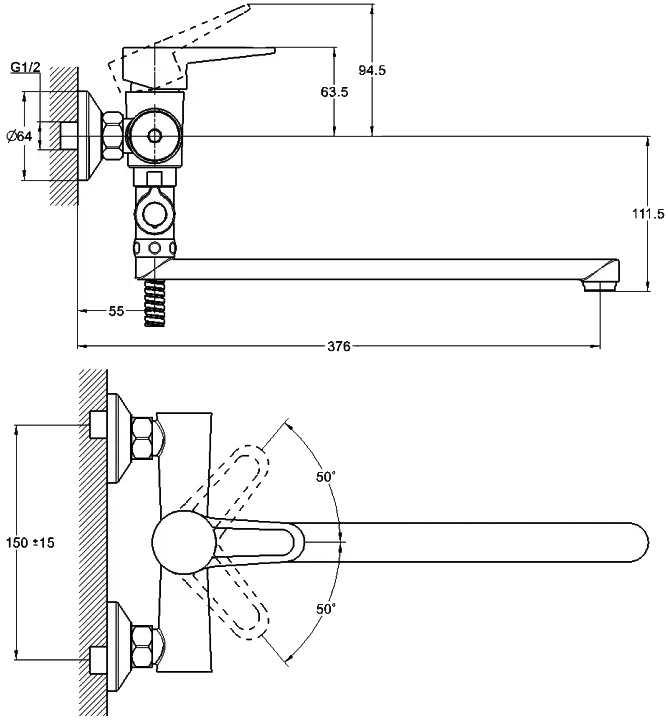 Wezer PUD6-B045 (1036553) Габаритные размеры