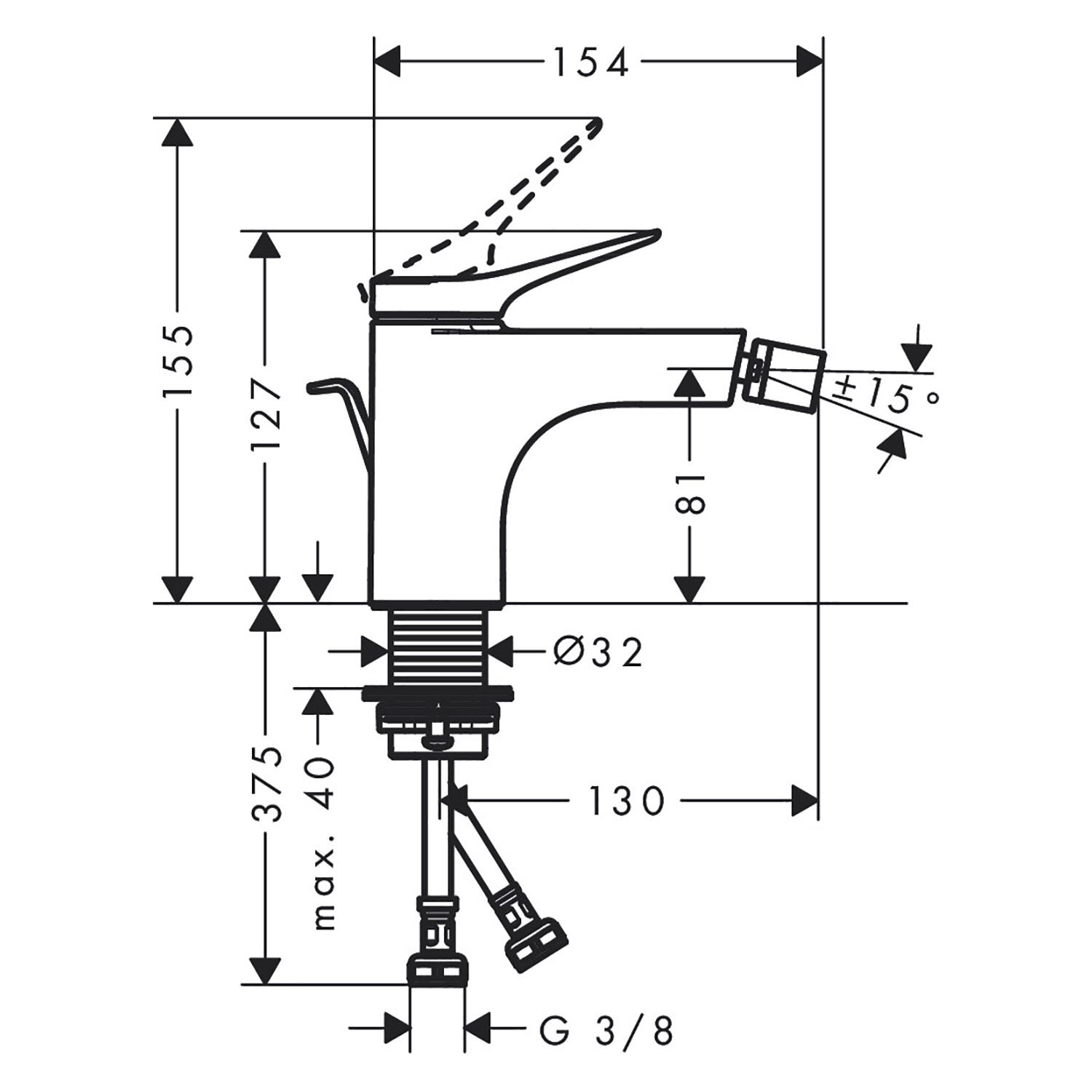Hansgrohe Vivenis 75200140 Габаритні розміри