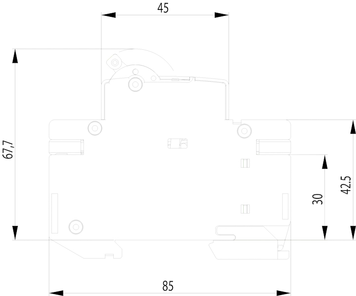 ETI ETIMAT 6 1p B25 (002111518) Габаритные размеры