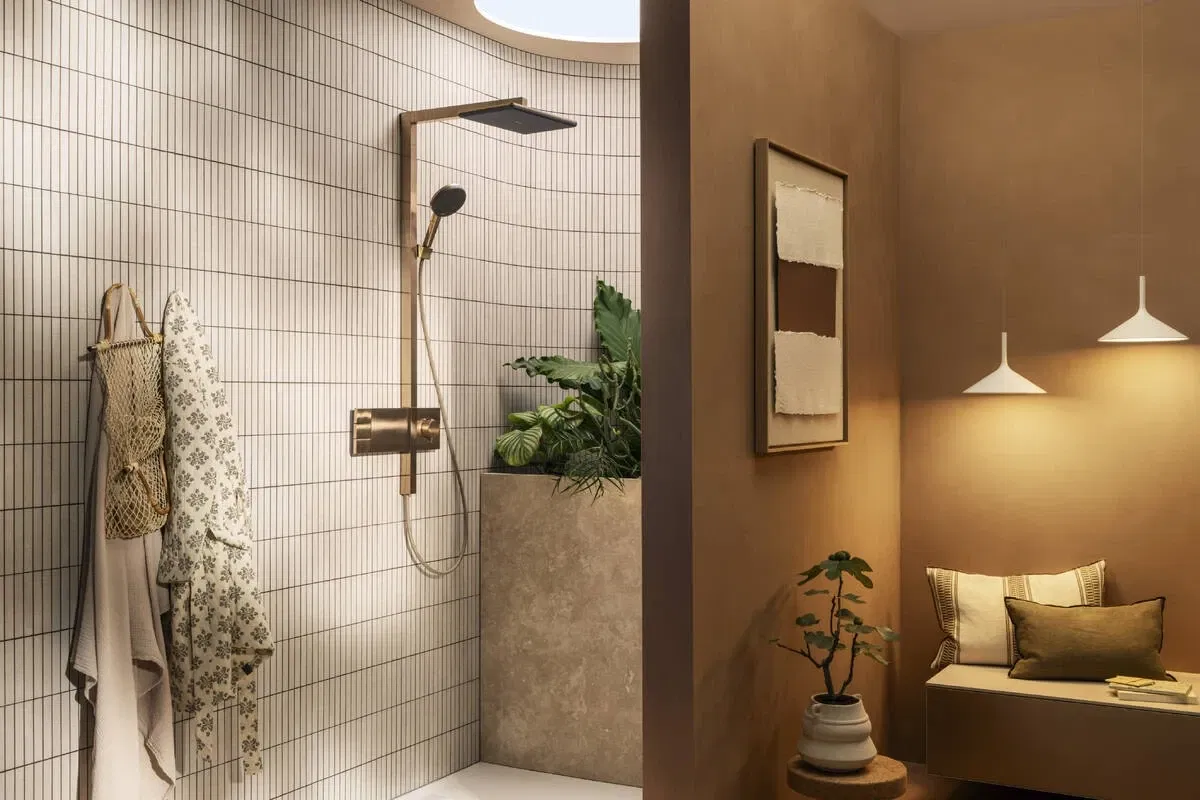 Душова система Hansgrohe Raindance Alive Q 340/210 2jet ShowerSelect Comfort Brushed Bronze 24590140 огляд - фото 11