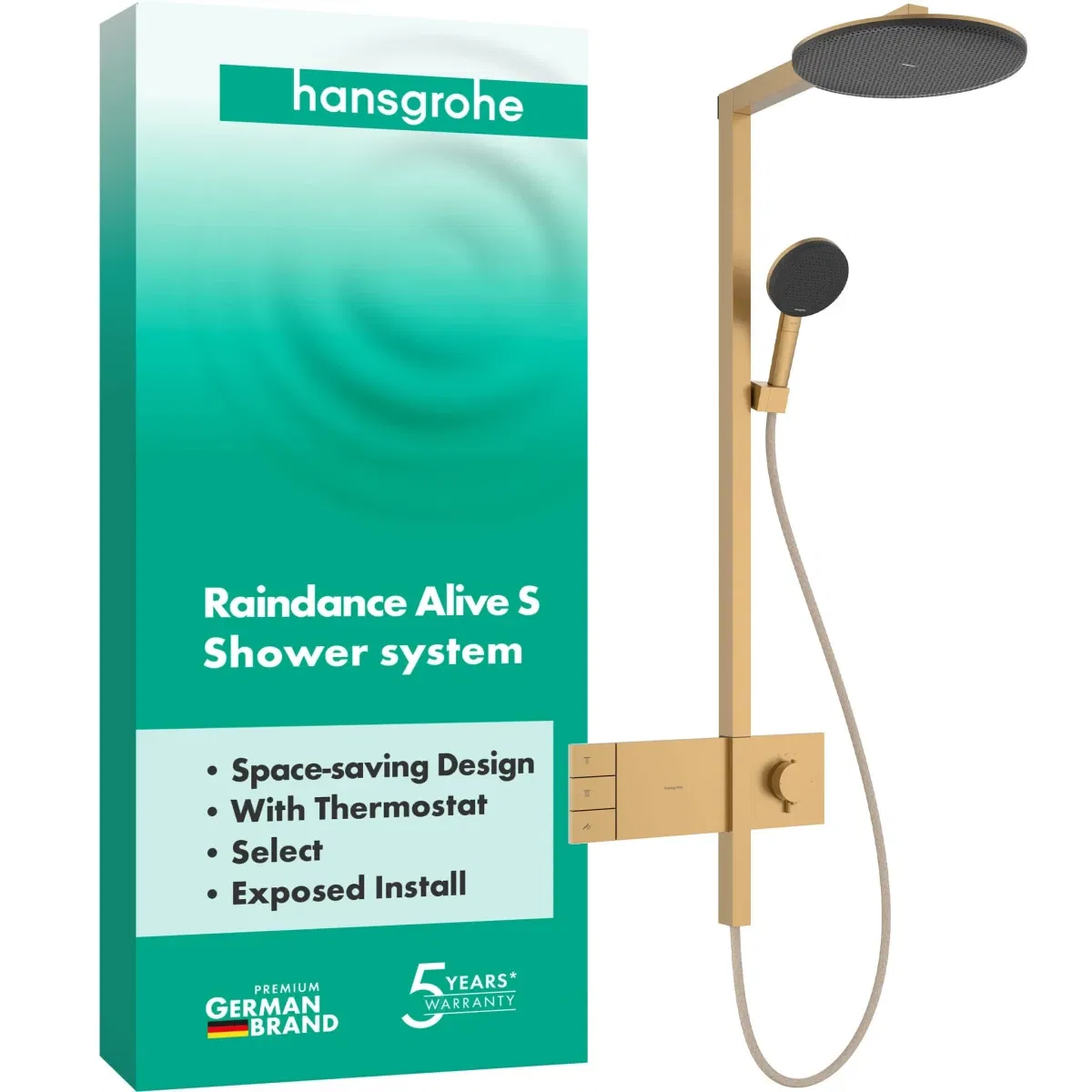 Душова система Hansgrohe Raindance Alive S 300 2jet ShowerSelect Comfort Brushed Bronze 24595140 ціна 148176 грн - фотографія 2