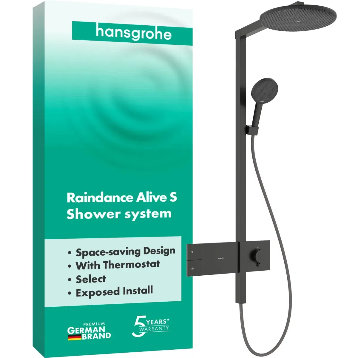 Душевая система Hansgrohe Raindance Alive S 300 1jet ShowerSelect Comfort Brushed Black Chrome 24582340 цена 132300 грн - фотография 2