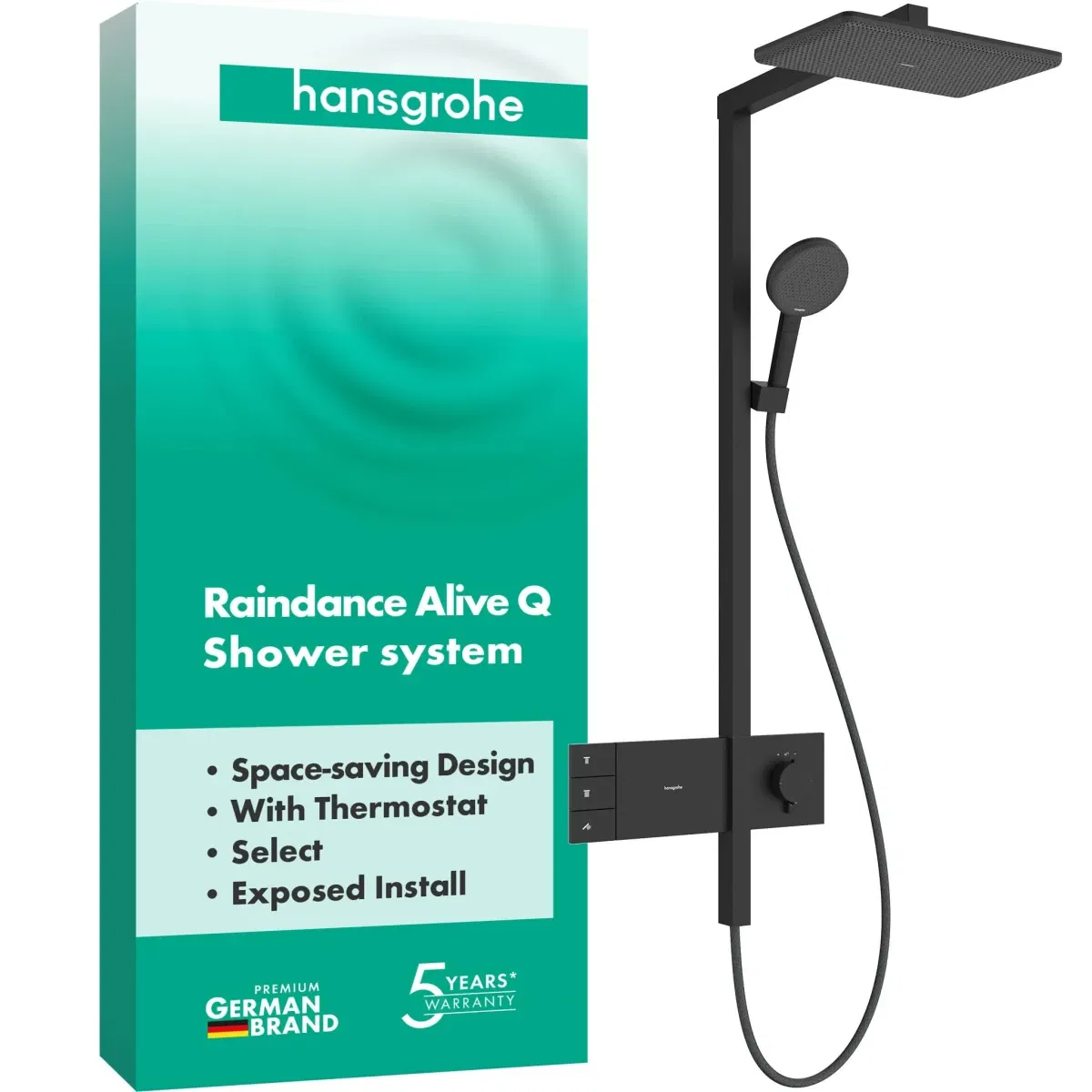 Душевая система Hansgrohe Raindance Alive Q 340/210 2jet ShowerSelect Comfort Matt Black 24590670 цена 128419 грн - фотография 2