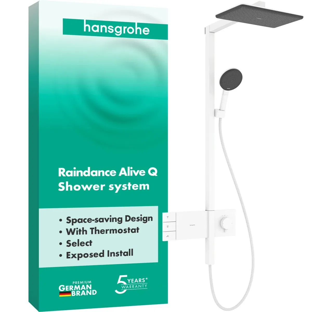 Душевая система Hansgrohe Raindance Alive Q 340/210 2jet ShowerSelect Comfort Matt White 24590700 цена 128419 грн - фотография 2