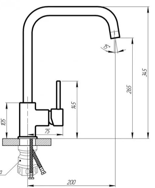 Wezer EKO4B-01-Black (1044068) Габаритні розміри