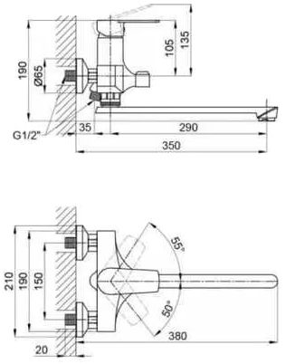 Slat SLT-C006W (1038724) Габаритные размеры