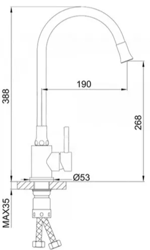 Wezer EKO4E-01-Black (1044071) Габаритные размеры