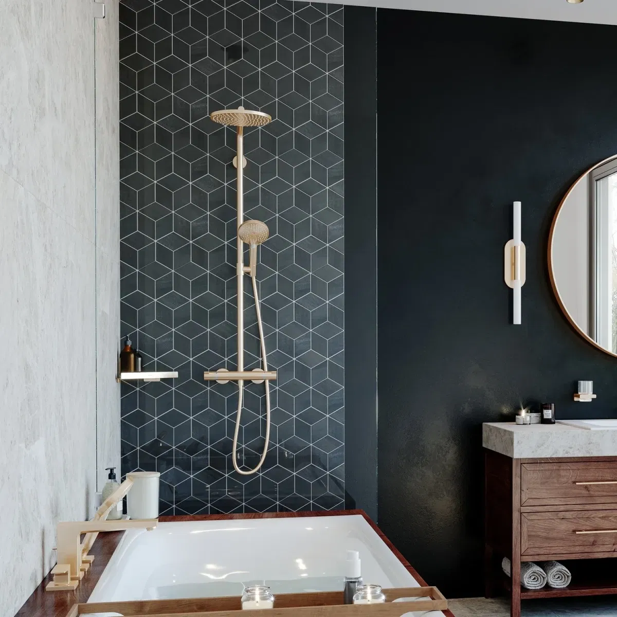 в продажу Душова система Hansgrohe Raindance S 240 EcoSmart PowderRain 2jet Brushed Bronze 28823140 - фото 3