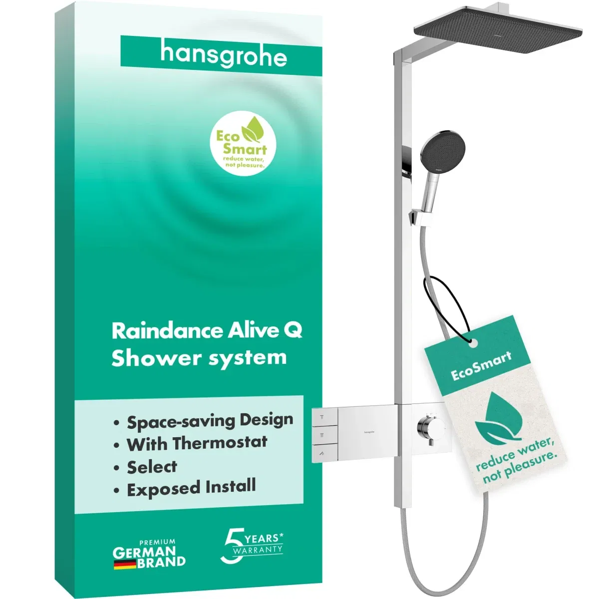 Душова система Hansgrohe Raindance Alive Q 340/210 2jet EcoSmart ShowerSelect Comfort Chrome 24591000 ціна 98784 грн - фотографія 2