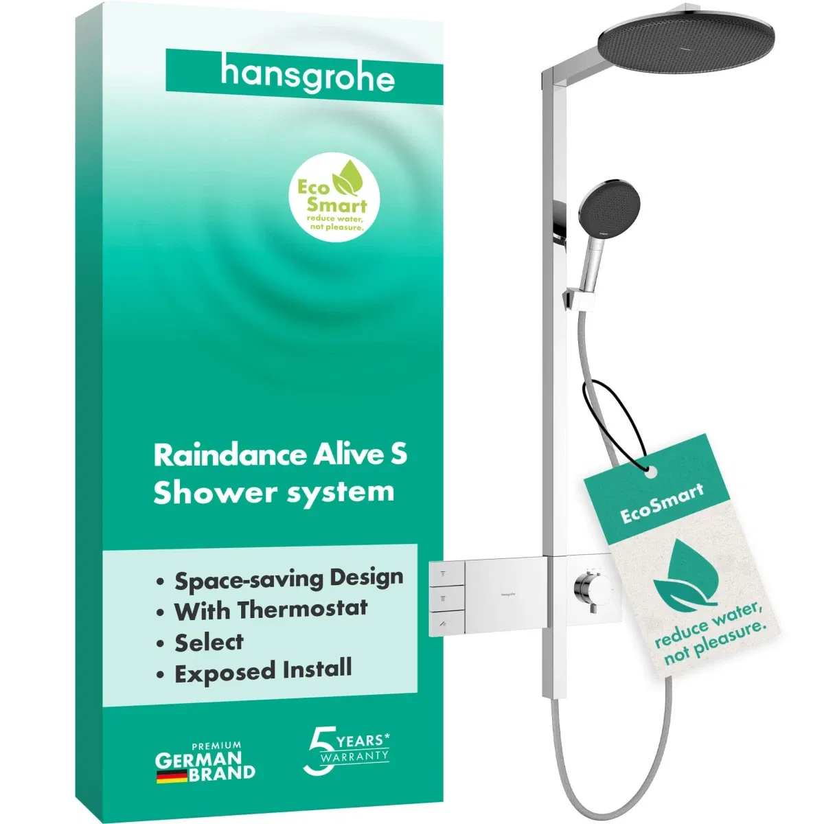 Душова система Hansgrohe Raindance Alive S 300 2jet EcoSmart ShowerSelect Comfort Chrome 24596000 ціна 98784 грн - фотографія 2