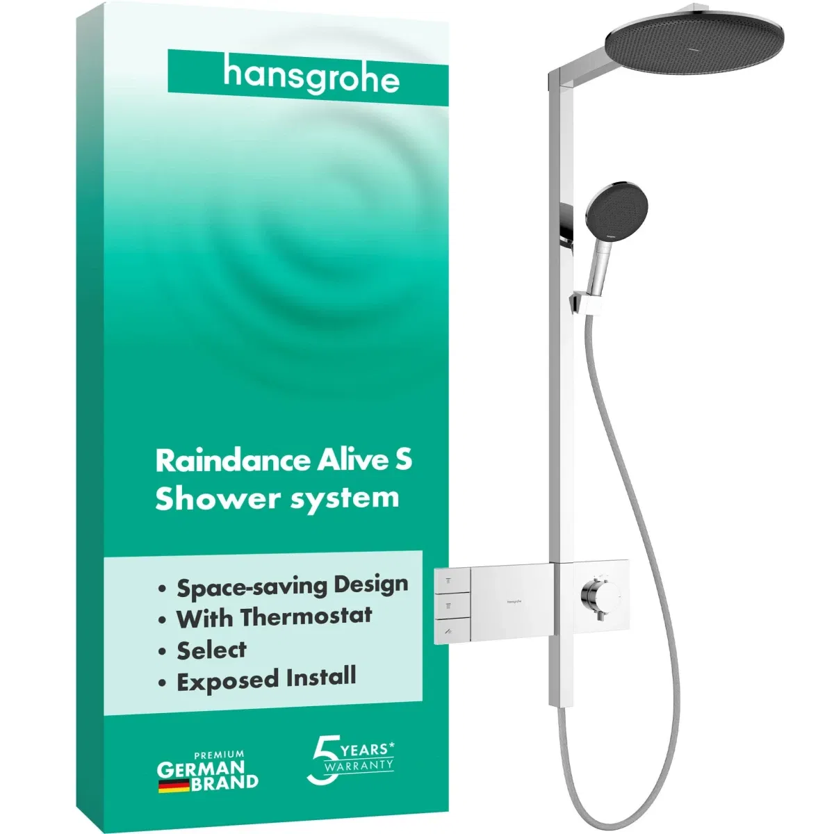 Душова система Hansgrohe Raindance Alive S 300 2jet ShowerSelect Comfort Chrome 24595000 ціна 98784 грн - фотографія 2
