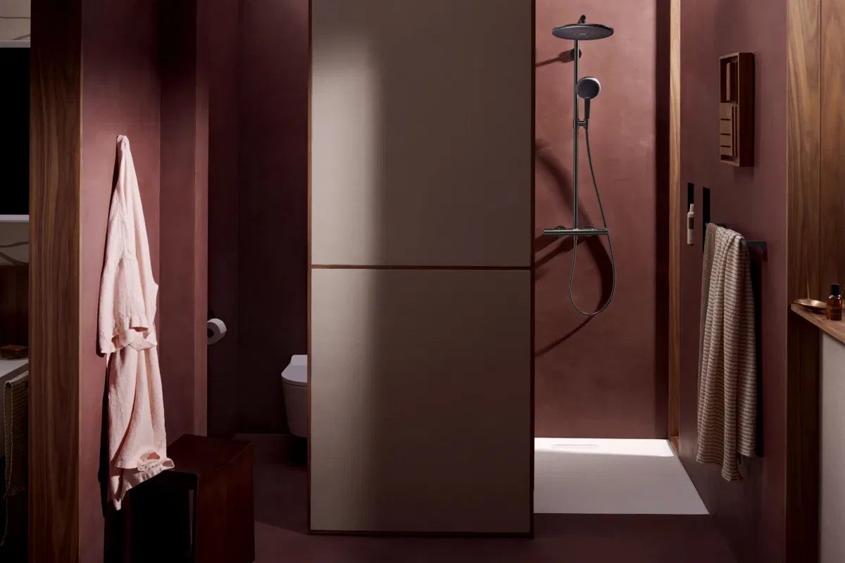 Душова система Hansgrohe Raindance Alive S Puro 300 1jet EcoSmart Ecostat Element Brushed Black Chrome 24593340 зовнішній вигляд - фото 9