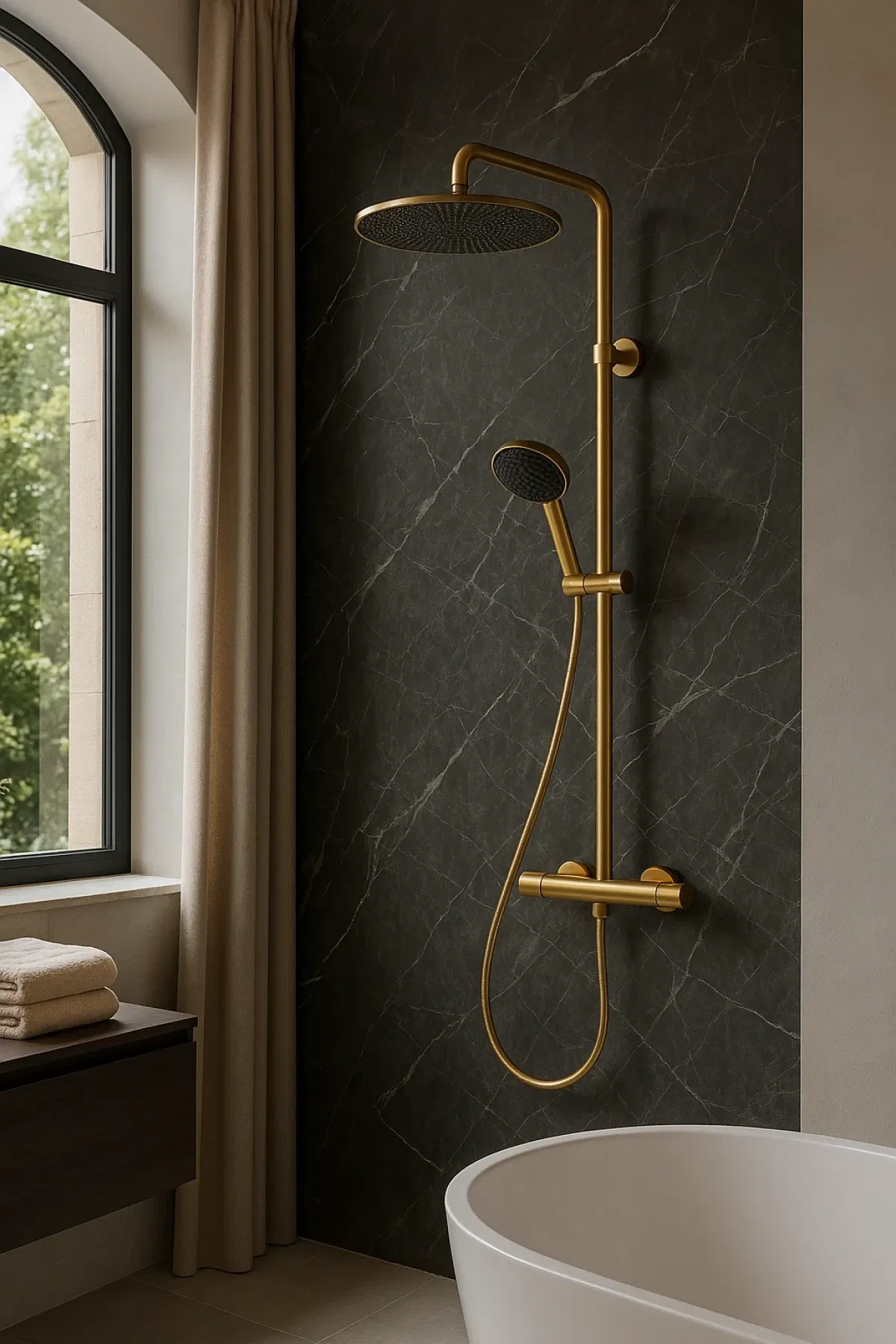 Душова система Hansgrohe Raindance Alive S Puro 300 1jet EcoSmart Ecostat Element Brushed Bronze 24593140 зовнішній вигляд - фото 9