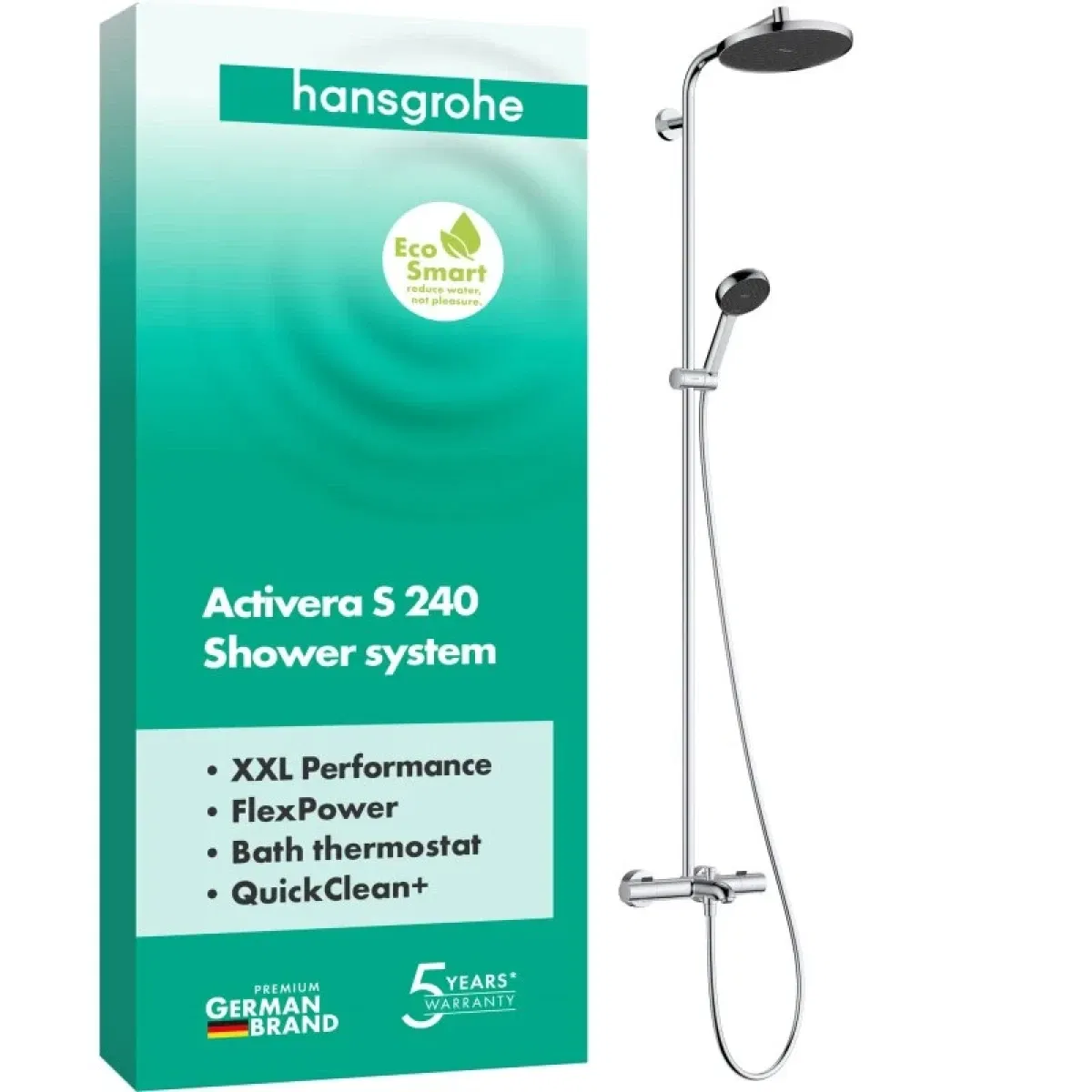 Душевая система Hansgrohe Activera S 240 1jet EcoSmart Ecostat Fine Chrome 28871000 цена 41868 грн - фотография 2