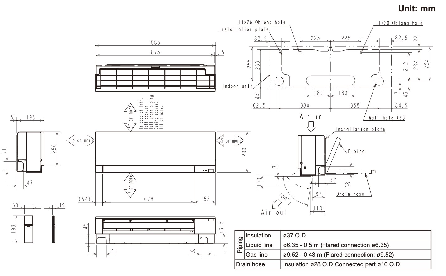 Mitsubishi Electric Design White Multi 33 (6+6) Габаритні розміри