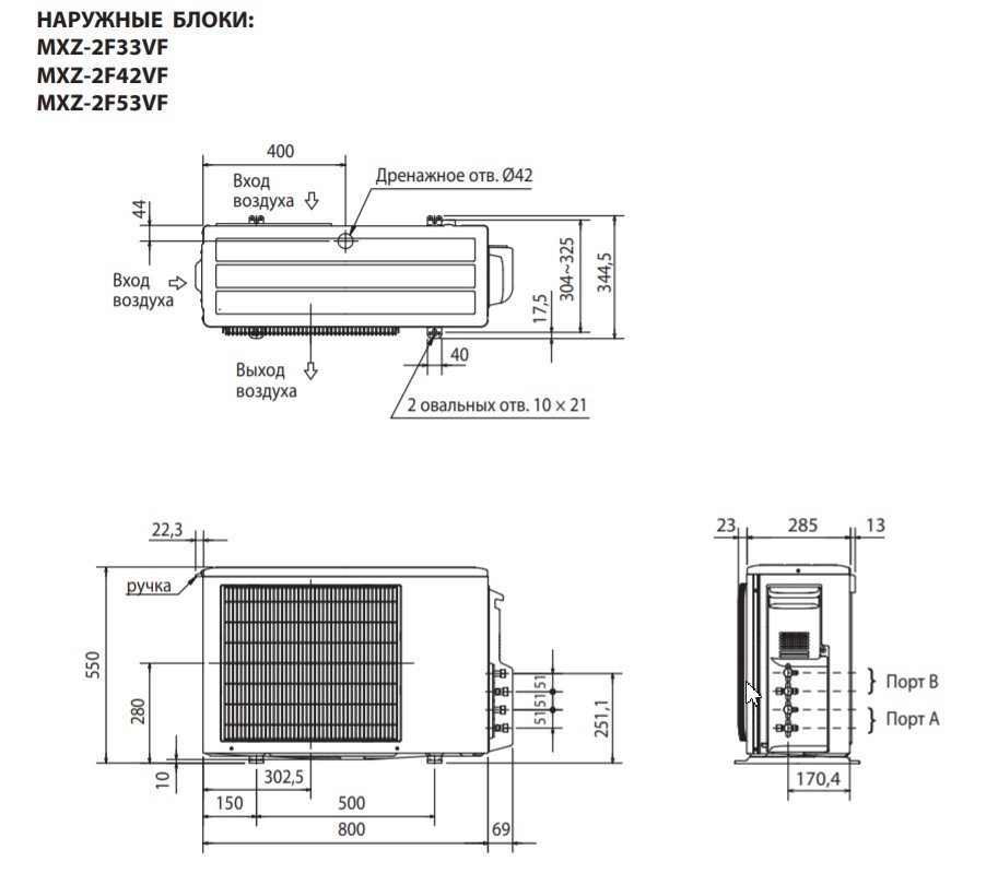 Mitsubishi Electric Design White Multi 33 (6+6) Габаритні розміри