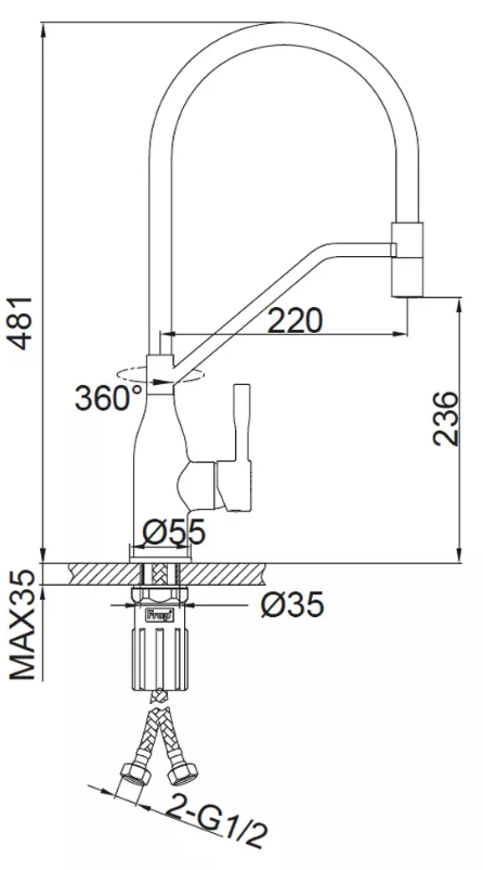 Frap F4497-6 (1046712) Габаритные размеры