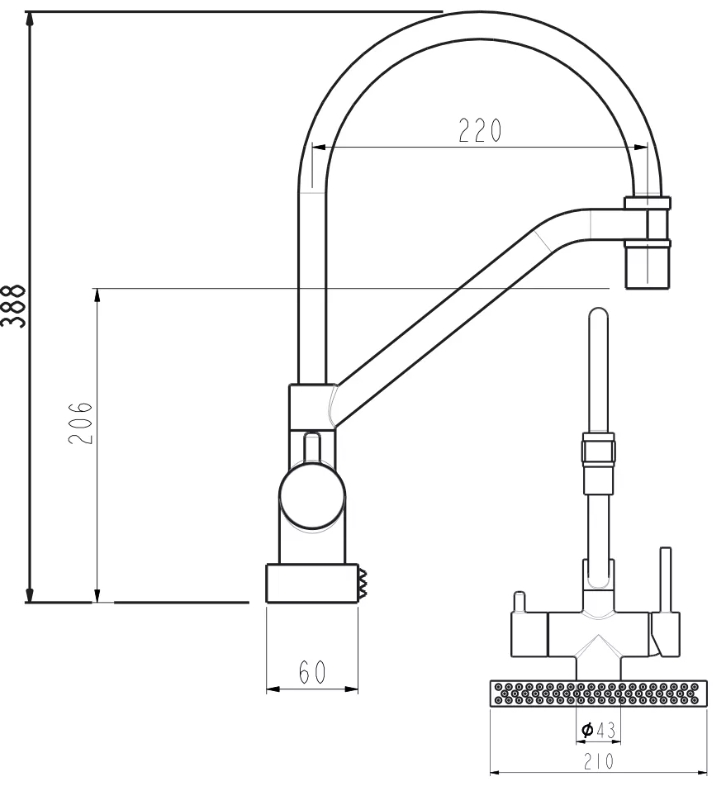 Gappo G4098-9 (1047627) Габаритные размеры
