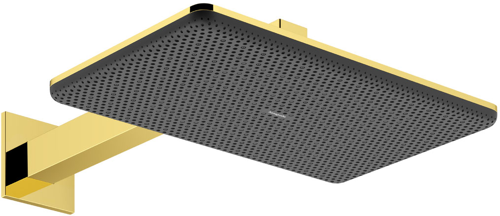 Верхній душ Hansgrohe Raindance Alive Q 340/210 2jet EcoSmart з тримачем Polished Gold Optic 24551990