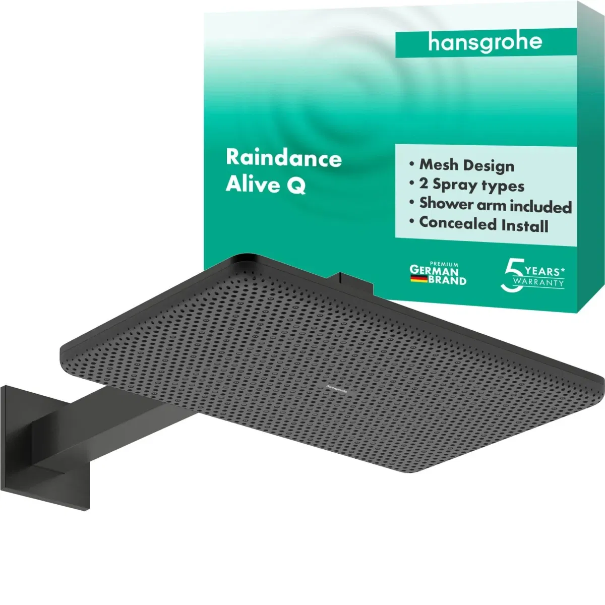 продаємо Hansgrohe Raindance Alive Q 340/210 2jet з тримачем Brushed Black Chrome 24550340 в Україні - фото 4