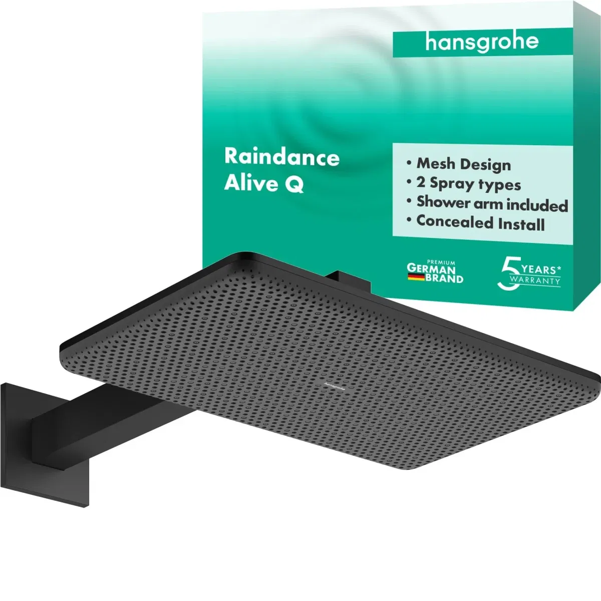 в продажу Верхній душ Hansgrohe Raindance Alive Q 340/210 2jet з тримачем Matt Black 24550670 - фото 3