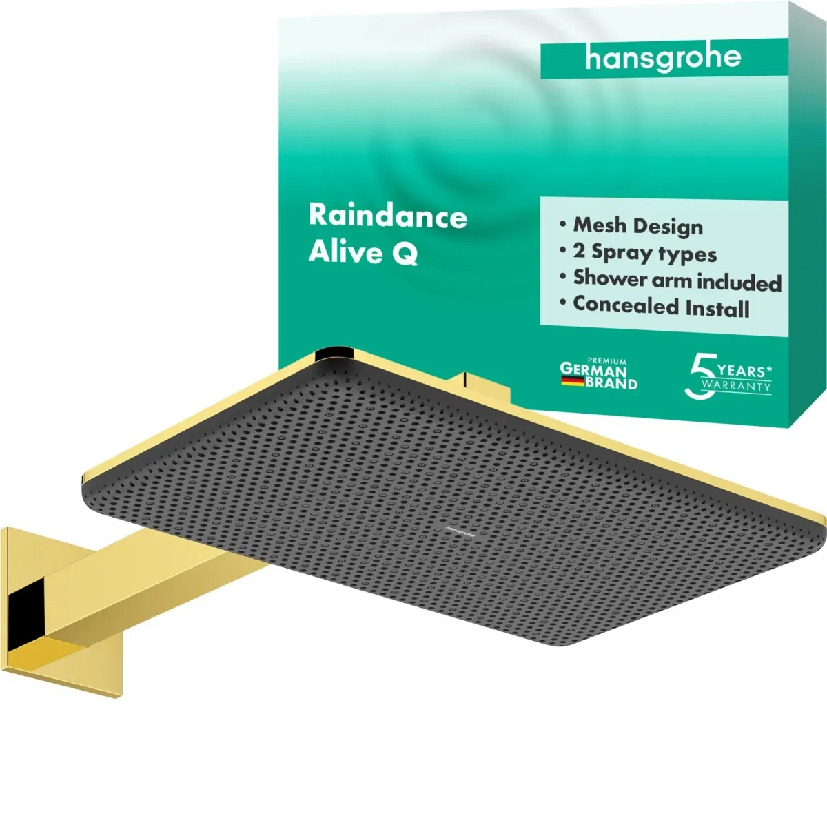 продаємо Hansgrohe Raindance Alive Q 340/210 2jet з тримачем Polished Gold Optic 24550990 в Україні - фото 4