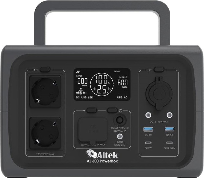 Портативная зарядная станция Altek AL 600 PowerBox + солнечная панель Altek ALT-120 цена 19598 грн - фотография 2