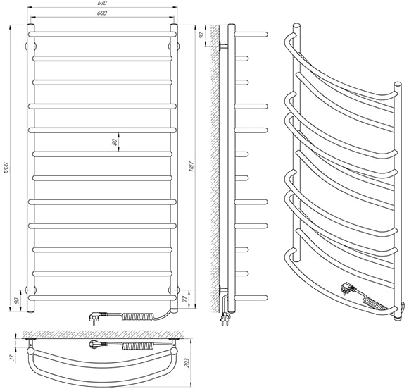Laris Євромікс П12 Е 600х1200 (73207210) уцінка Габаритні розміри