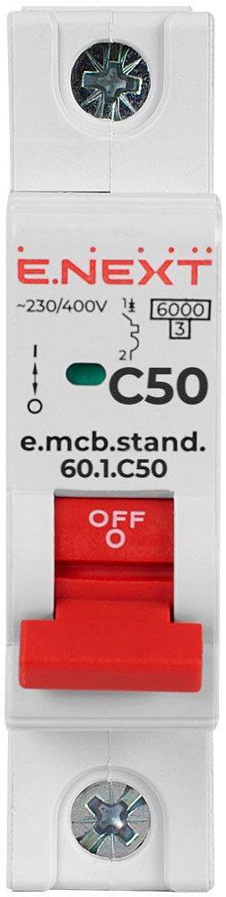 Автоматический выключатель E.NEXT e.mcb.stand.60.1.C50 (s002113)