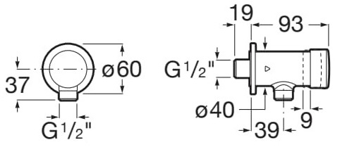 Roca Fluent Eco (A5A9D24C00) Габаритні розміри