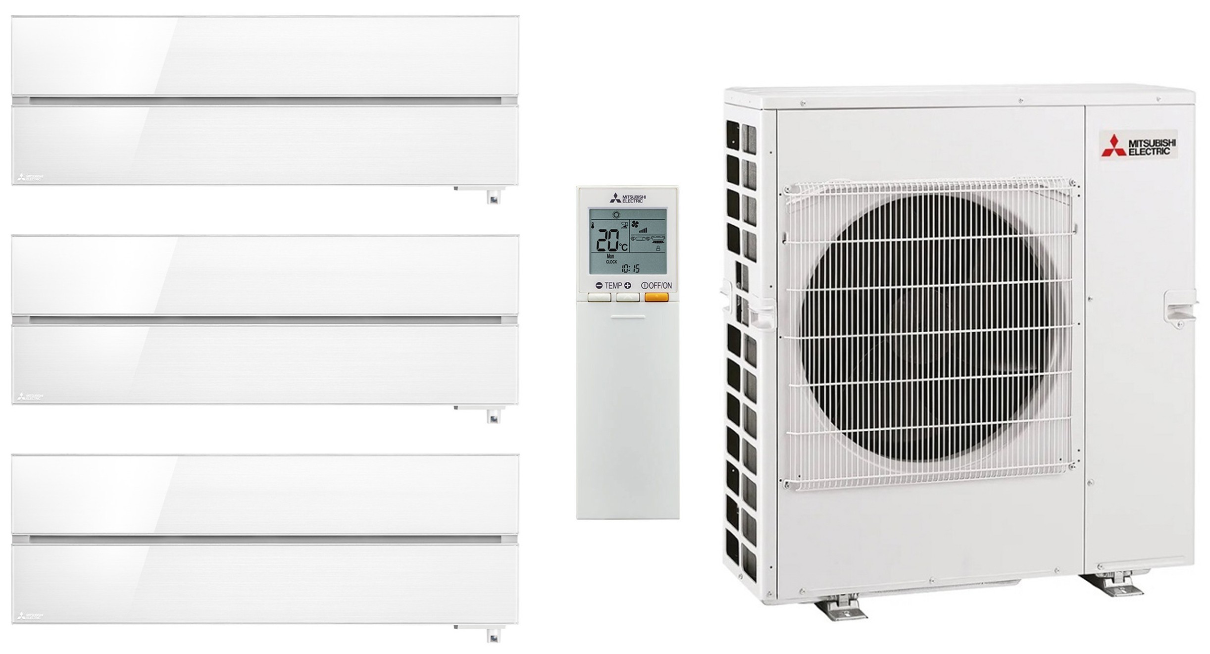 Комплект мульти-сплит системы Mitsubishi Electric Premium Hyper Heating White Multi 83 (9+9+12)