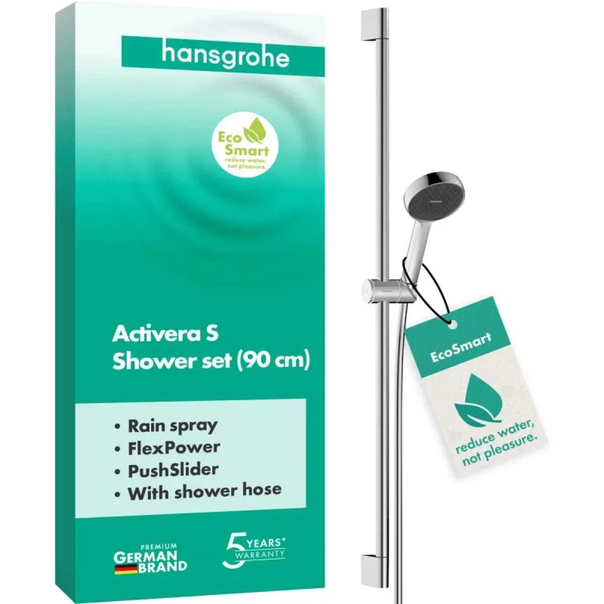 Душевой набор Hansgrohe Activera Select S 1jet EcoSmart 90 см Chrome 28042000 цена 3993 грн - фотография 2