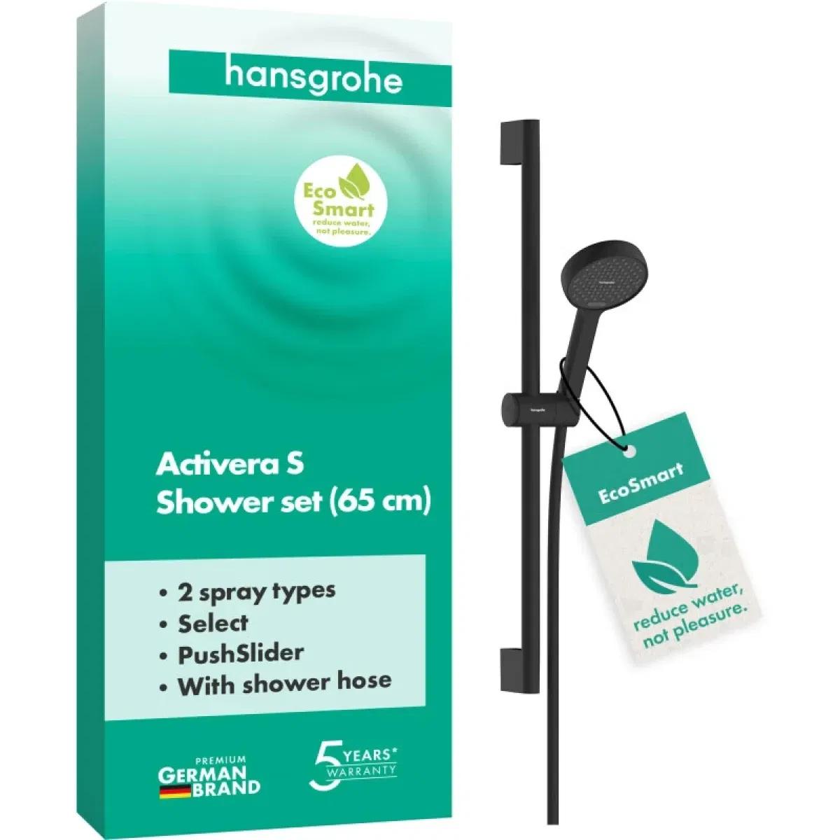 Душевой набор Hansgrohe Activera Select S 2jet EcoSmart 65 см Matt Black 28044670 цена 4992 грн - фотография 2