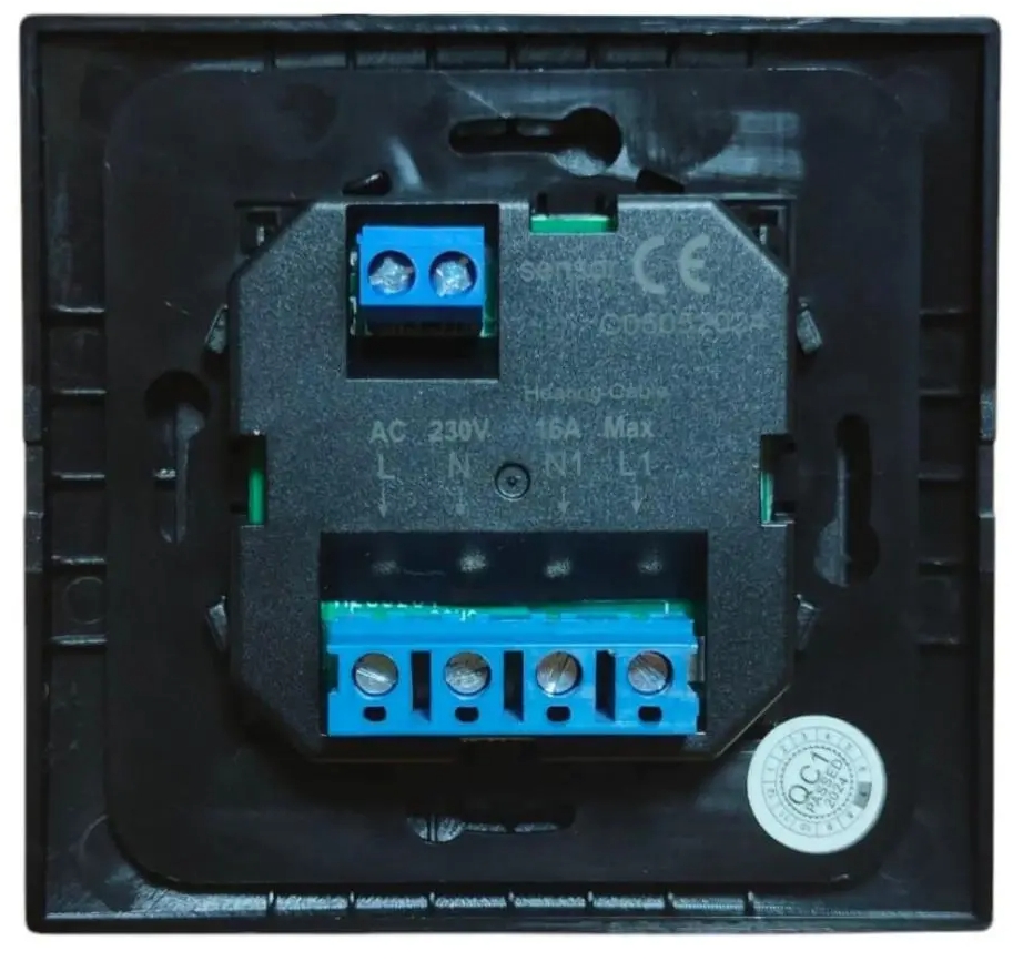 Терморегулятор Castle AC308H (під рамку Asfora Schneider) чорний ціна 620 грн - фотографія 2