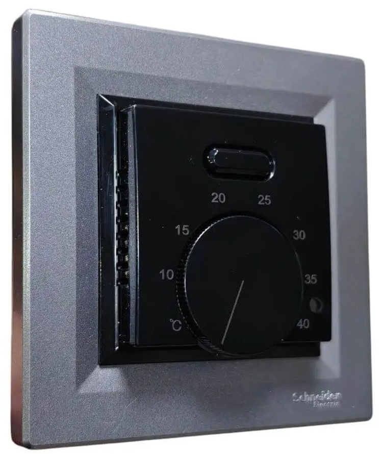 в продажу Терморегулятор Castle AC308H (під рамку Asfora Schneider) чорний - фото 3