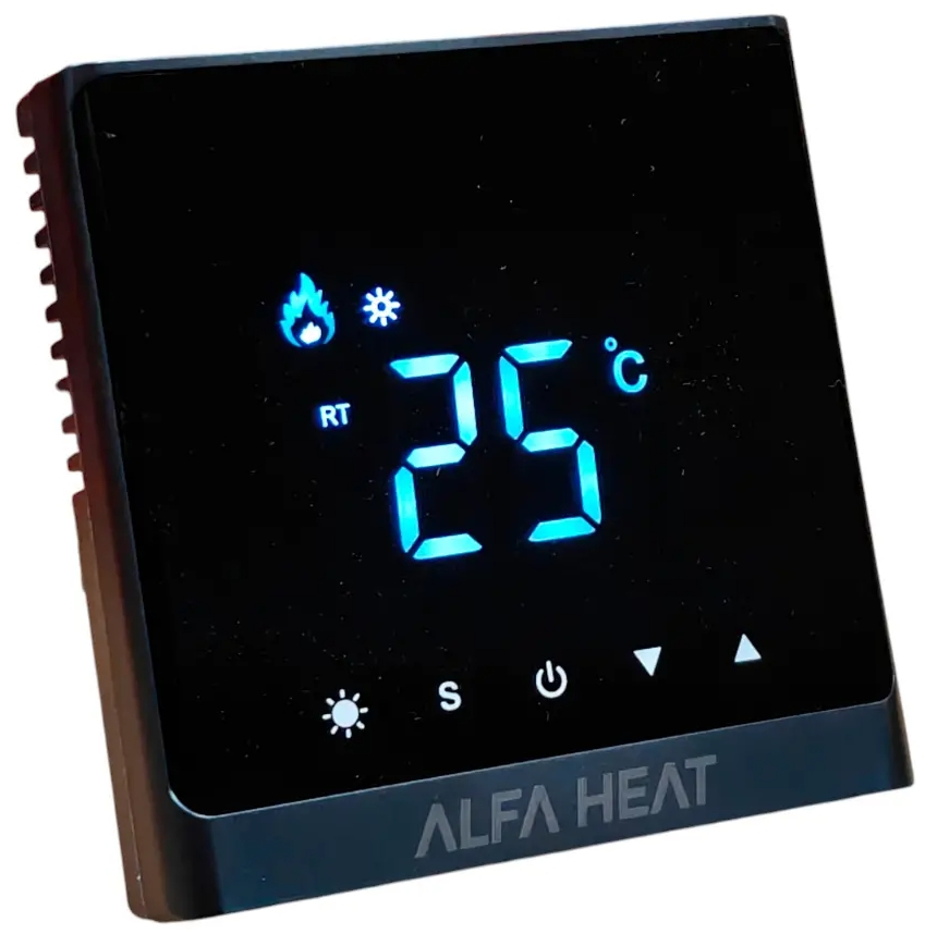 Терморегулятор Alfa Heat Smart WI-FI черный цена 1472 грн - фотография 2