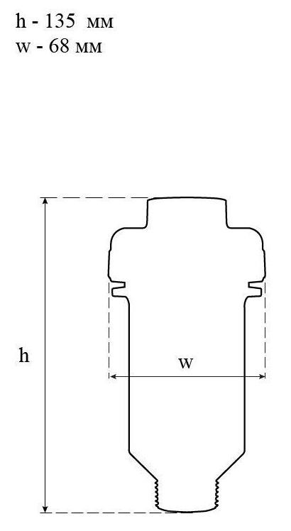 Свод Стировит 3/4" (100 мл) Габаритные размеры