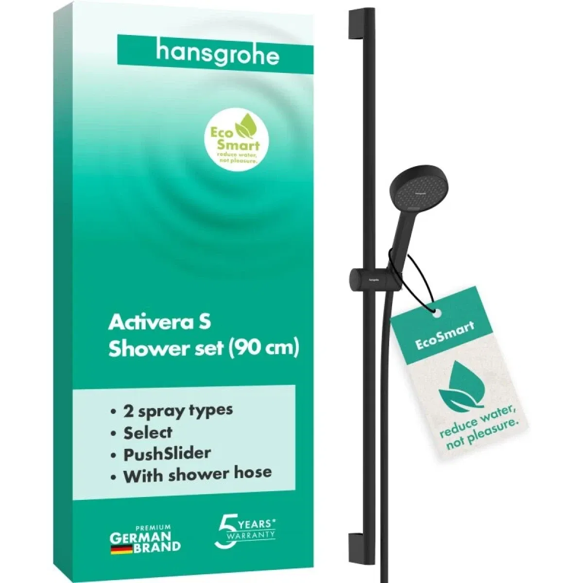 Душовий набір Hansgrohe Activera Select S 2jet EcoSmart 90 см Matt Black 28046670 ціна 5504 грн - фотографія 2