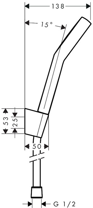Hansgrohe Activera Select S 2jet EcoSmart Porter 125 см Matt Black 28052670 Габаритні розміри