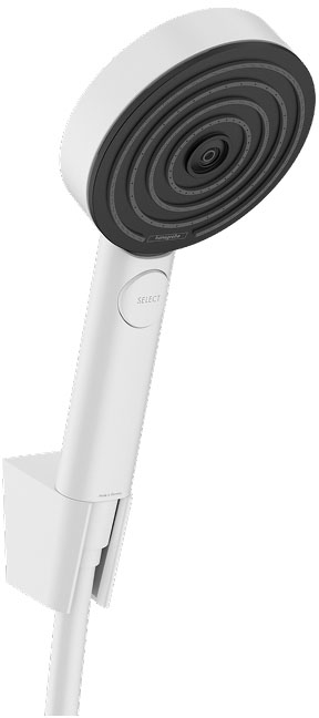 Душовий набір Hansgrohe Pulsify Select Relaxation 105 EcoSmart 3jet Porter 125 см Matt White 24306700