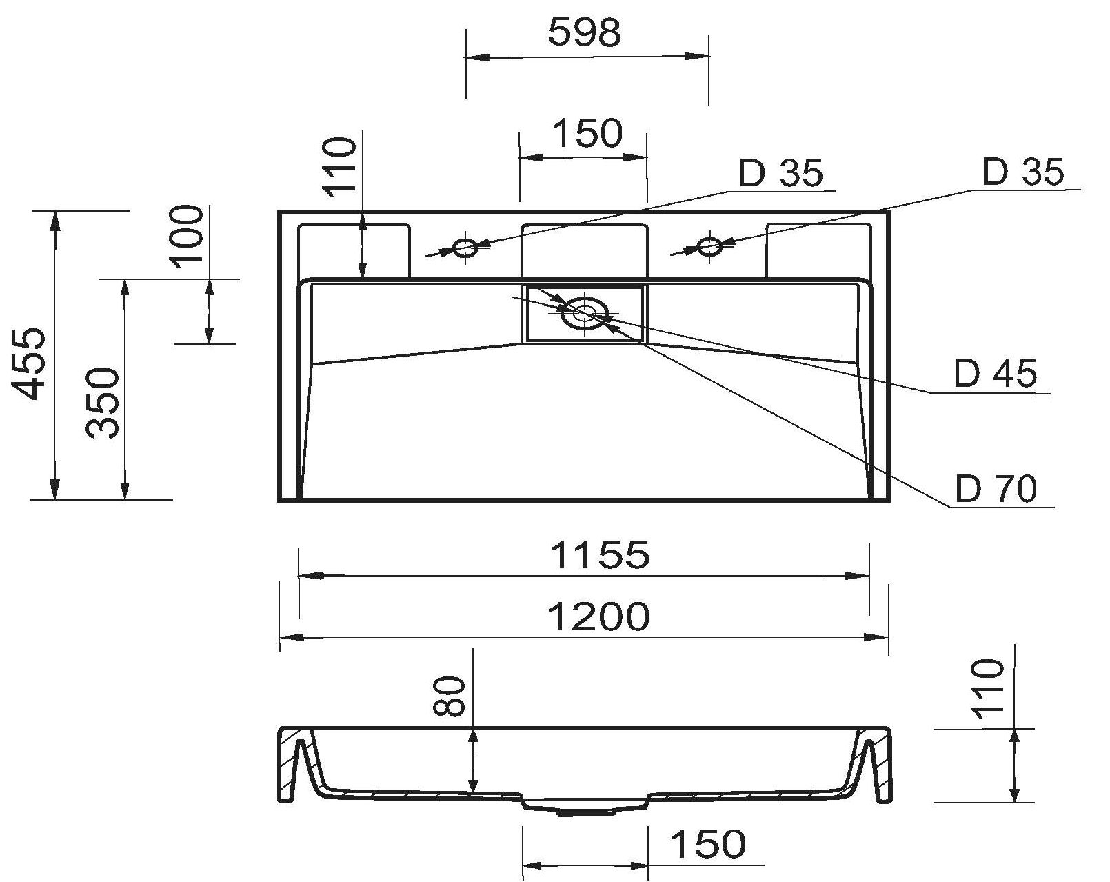 Adamant Vision 120 White (4824296204901) Габаритні розміри