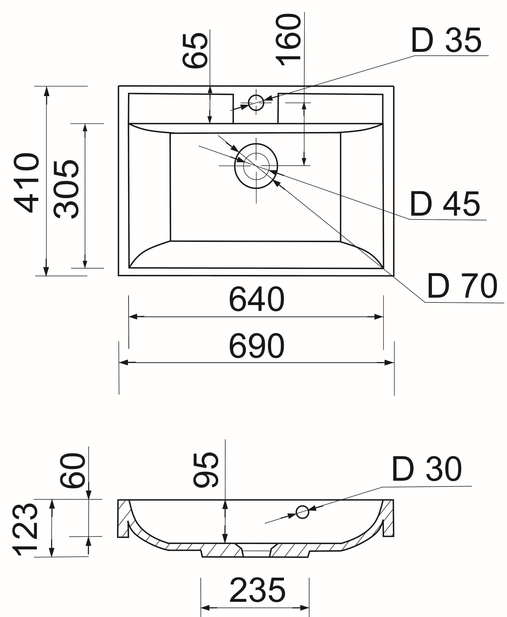 Adamant Streng New 70 White (100002879) Габаритні розміри