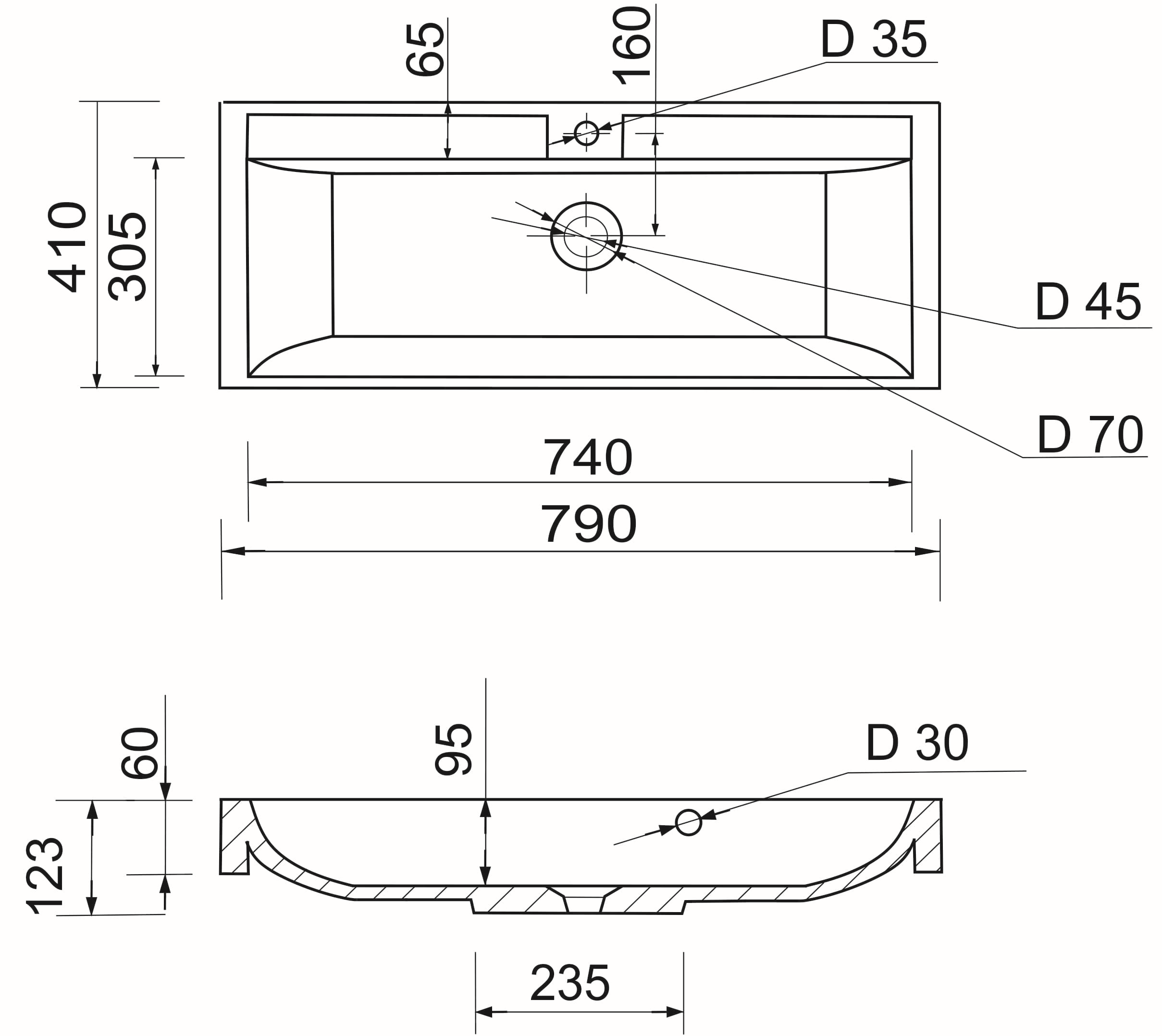 Adamant Streng New 80 White (100002841) Габаритні розміри