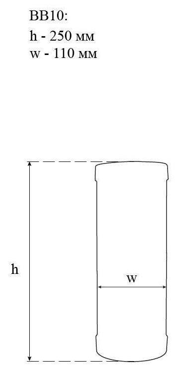 Свод Blu уголь BB10 Габаритные размеры