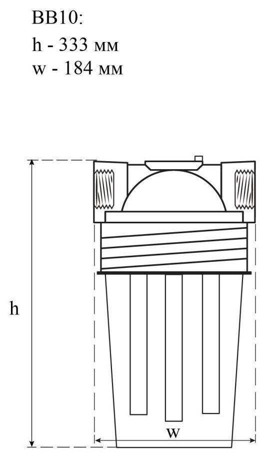 Свод BB10 (без картриджа) Габаритные размеры