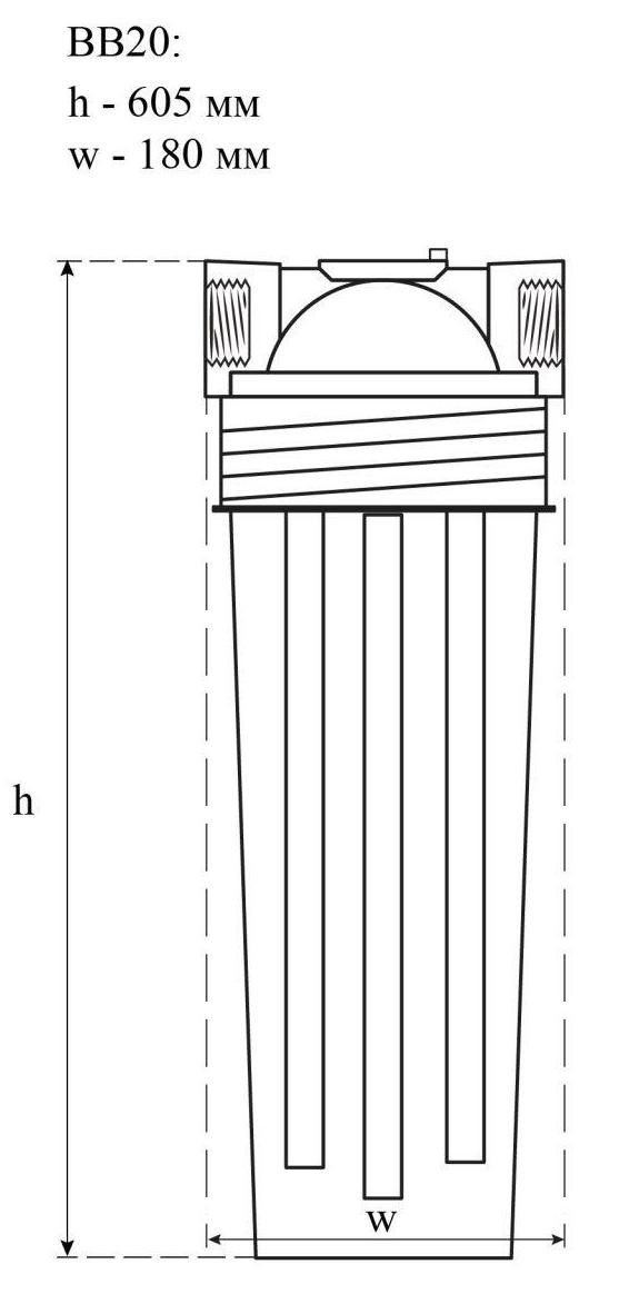 Свод BB20 (без картриджу) Габаритні розміри