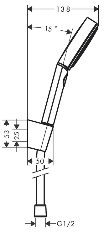 Hansgrohe Pulsify Select Relaxation 105 EcoSmart 3jet Porter Matt White 24305700 Габаритные размеры