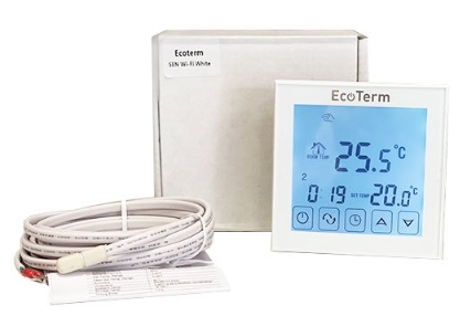 Терморегулятор EcoTerm SEN WI-FI White ціна 3600 грн - фотографія 2
